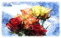 watercolor roses 