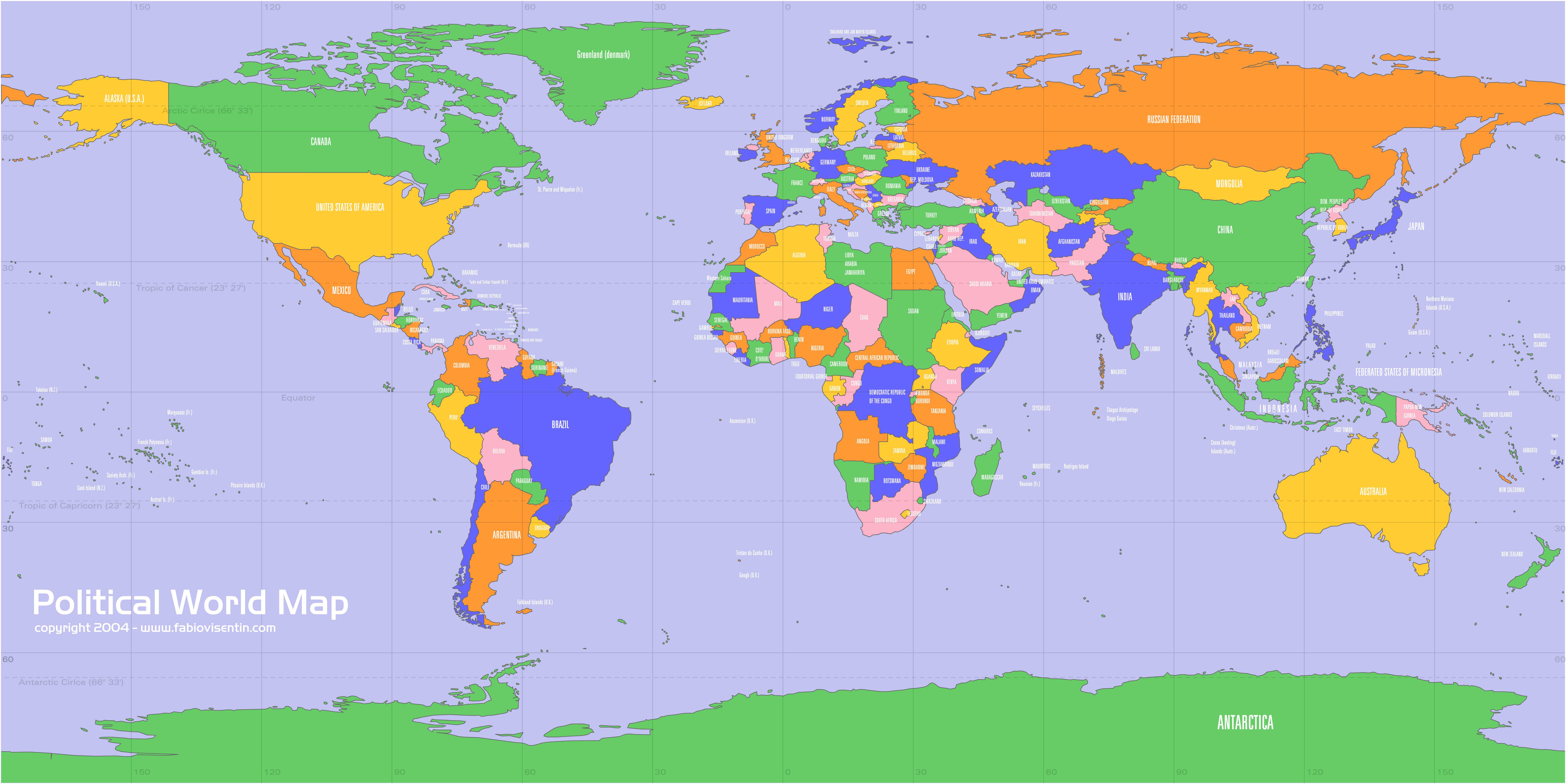 World Map Seas